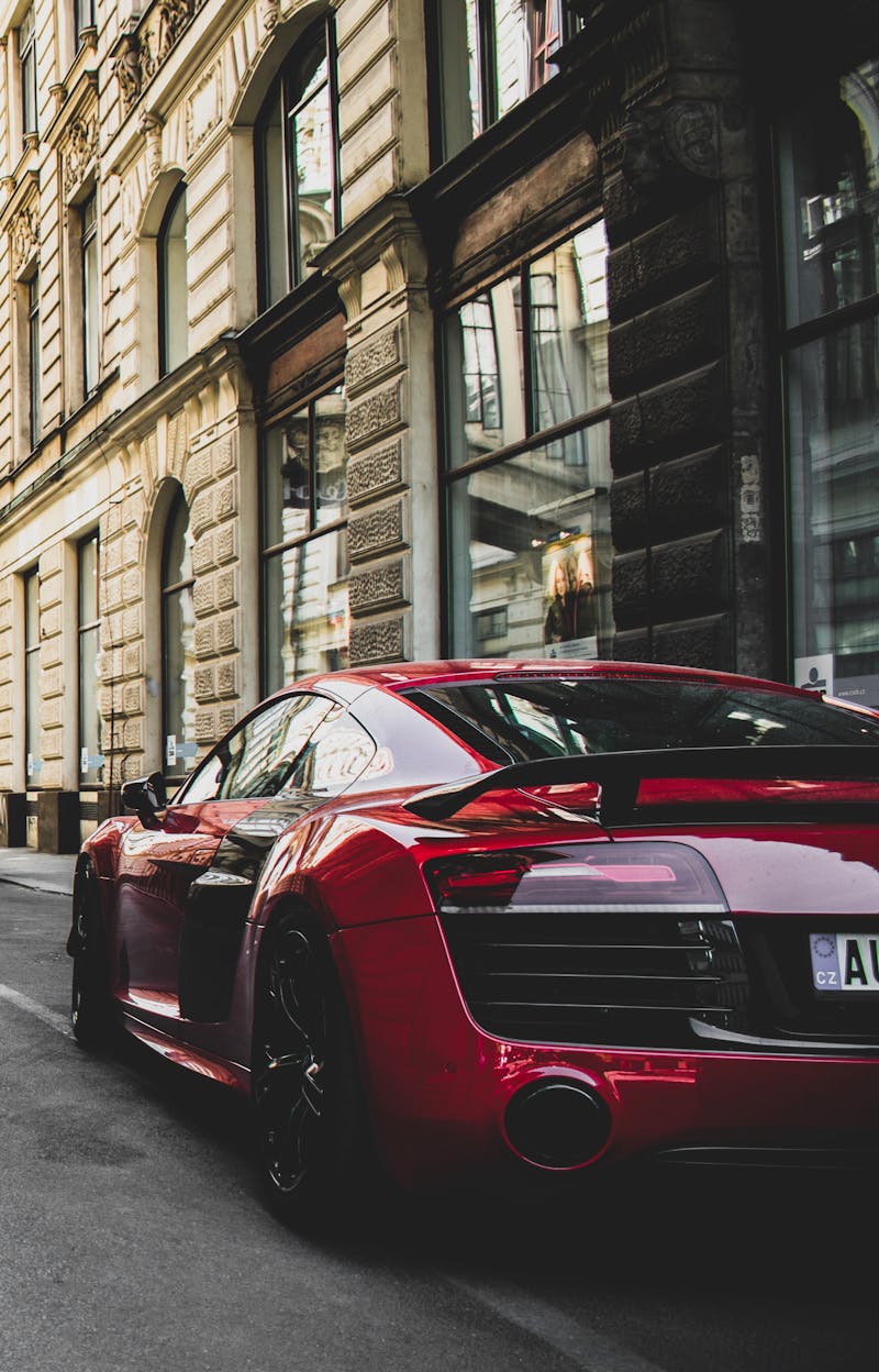 Black sports car on road
