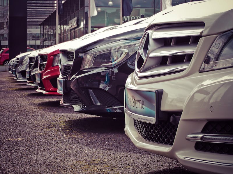 Luxury car at dealership